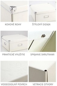 Štýlový skladací papierový úložný box čierny, viac veľkostí 26x13x10 cm