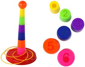 LEAN TOYS Hra Hádzanie pohárov a obručí na cieľ