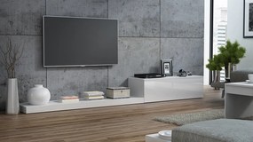 TV stolík Life - biela / biely lesk