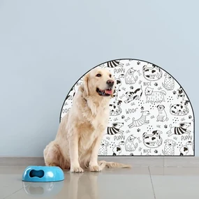 PIPPER. Ochranná textilná nálepka na stenu - Oblúk - Veselé psy Veľkosť: 83x60cm, Motív: bez mena