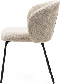 Jedálenská stolička LARISA buklé béžová/čierna