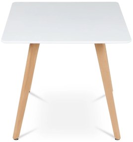 Štvorcový jedálenský stôl 80 x 80 cm, biela