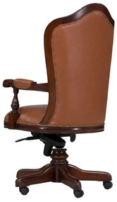 furniture-nabytek.cz - Masívne kancelárske kreslo Cambridge II z mahagónu, lakované, hnedé
