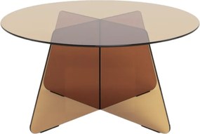 Sklenený konferenčný stolík Samos 80 cm hnedý