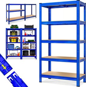 Regál s vysokou nosnosťou HEAVY, max. 875kg, 90x40x180cm, modrá Monzana