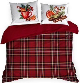 VIANOČNÉ RENFORCÉ OBLIEČKY CANELA 200X220 CM, 2 KS 70X80 CM VZOROVANÉ