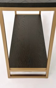 Konzolový stolík Seville 110 cm z masívu čierny/zlatý