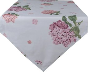 Bavlnený behúň s kvety hortenzie Vintage Grace - 50*160cm