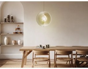 Drevený luster na lanku 1xE27/60W/230V priemer 50 cm masív/dyha/kaučukovník