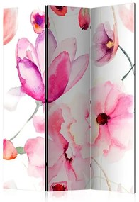 Paraván - Pink Flowers [Room Dividers] Veľkosť: 135x172, Verzia: Jednostranný