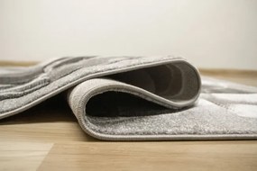 Koberec Amelia A472A sivý / čierny, polkruhy / mramor