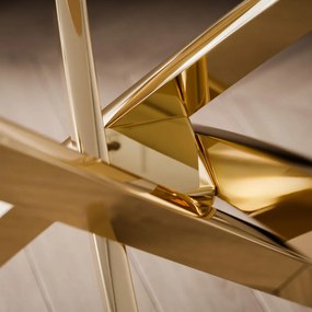 KONFERENČNÝ STOLÍK PASCAL ZLATÝ + SKLO