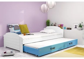 Výsuvná detská posteľ LILI biela 200x90 cm Modrá