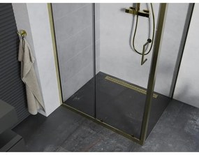 Mexen Apia, sprchový kút s posuvnými dverami 95 (dvere) x 70 (stena) cm, 6mm číre sklo, zlatý profil, 840-095-070-50-00