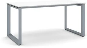 Kancelársky stôl PRIMO INSPIRE, sivostrieborná podnož, 1600 x 800 mm, biela