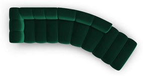 Päťmiestna pohovka pauline pravá 335 cm velvet zelená MUZZA