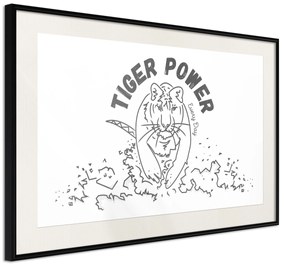 Artgeist Plagát - Tiger Power [Poster] Veľkosť: 45x30, Verzia: Čierny rám s passe-partout