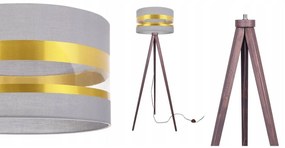 Stojacia lampa Intense Gold, 1x textilné tienidlo (výber zo 6 farieb), (výber z 5 farieb konštrukcie), (fi 35cm)