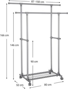Vešiakový stojan na kolieskach LLR13GY