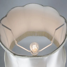 Retro stojaca lampa mosadz s tienidlom Granny krémová 45 cm - Kaso