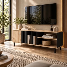 TV STOLÍK DORIAN DUB ARTISAN + ANTRACIT 138 cm