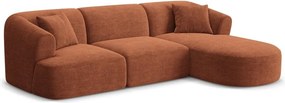 Menčestrová rohová pohovka v terakotovej farbe (pravý roh/s leňoškou) Campi – Cosmopolitan Design