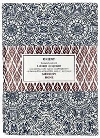 Obliečky Orient bavlna ecru/indigo 140x200 + (1 )70x80 Merkury Home