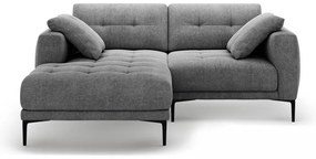 Sivá rohová pohovka (ľavý roh/s leňoškou) Bemy – Micadoni