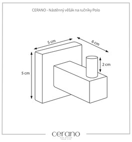 CERANO - Nástenný vešiak na uteráky Polo - čierna matná, CER-CER-479539
