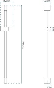 Rea Sprchová tyč s posuvným držiakom REA-P9510, meď kartáčovaná
