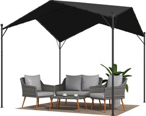 Outsunny pergola do záhrady 3 x 3 m — šikmá strecha, polyester UPF30+, pozinkovaný kovový rám, pavilón, terasa | Aosom