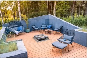 MI Dvojité ratanové kreslo HOLAND čierne