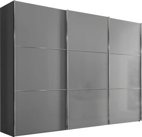 XXXLutz ŠAT. SKRIŇA S POSUV. DVERAMI, svetlosivá, tmavosivá, 249/222/68 cm Moderano - Skrine - 000531006079