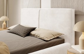 Posteľ Inez 180x200 cm, smotanovo biela štruktúrovaná látka