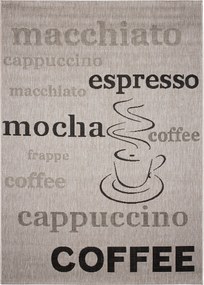Sisalový PP koberec COFFEE - sivý/čierny