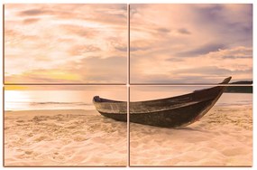 Obraz na plátne - Čln na pláži 151FE (120x80 cm)