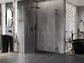Mexen Lunar, L Duo výklopný sprchový kút 115 x 105 cm, 8mm číre sklo, profil grafit brúsený, 834L-115L-105P-66-00
