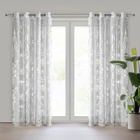 ZÁCLONA NA KRÚŽKOCH DELIA 140X250 CM LISTY