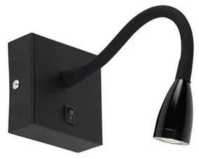 Moderná flexibilná nástenná lampa čierna LED - Flex