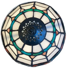 Vitrážové stolné svietidlo do obývačky Tiffany Prezent 81