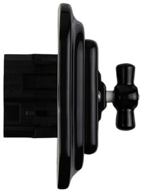 Elhard Keramický štvorcový otočný vypínač č.6/č.1, čierny - kompletný KV5406B