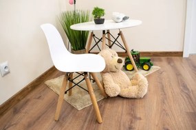 Set troch detských stoličiek ZUBI biele (hnedé nohy) 3ks