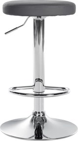 Barová stolička Ponte - koženka, chróm rám - Sivá