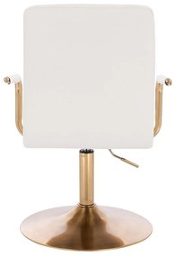 LuxuryForm DESIGN Stolička VERONA GOLD na zlatom tanieri - biela