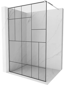 Mexen Kioto sprchová stena 70 x 200 cm, transparentnéné/čierny vzor 8 mm, chrómová - 800-070-101-01-78