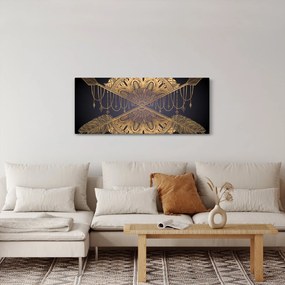 Obraz - Zlatá mandala s šípmi (120x50 cm)