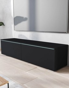 TV skrinka LED 140 cm závesná alebo stojaca čierny grafit Lowboard D