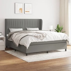 Boxspring posteľ s matracom tmavosivá 160x200 cm látka 3128134