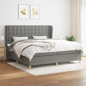 Boxspring posteľ s matracom tmavosivá 200x200 cm látka 3128870