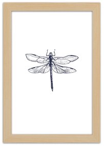 Gario Plagát Vážka nakreslená Farba rámu: Bez rámu, Rozmery: 40 x 60 cm